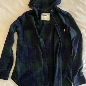 Garage Plaid Hooded Shirt